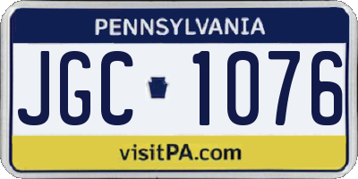 PA license plate JGC1076