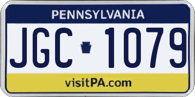 PA license plate JGC1079