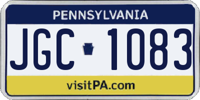 PA license plate JGC1083
