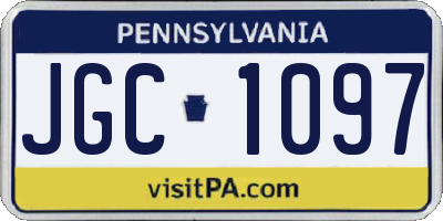 PA license plate JGC1097