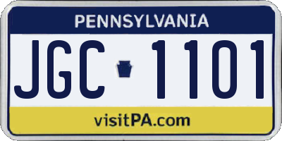 PA license plate JGC1101