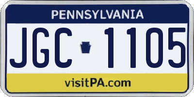 PA license plate JGC1105