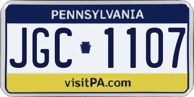 PA license plate JGC1107