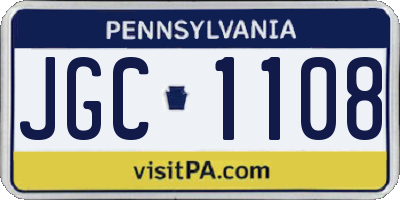 PA license plate JGC1108