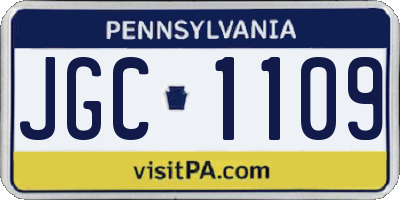 PA license plate JGC1109