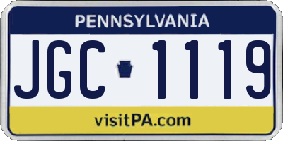 PA license plate JGC1119