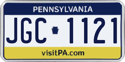PA license plate JGC1121