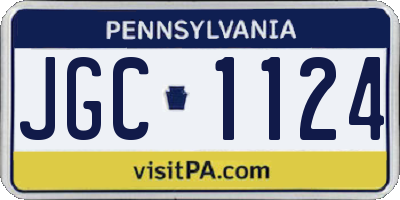 PA license plate JGC1124