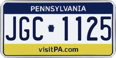 PA license plate JGC1125