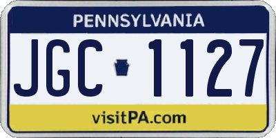 PA license plate JGC1127