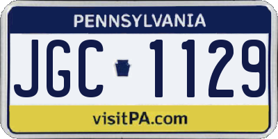 PA license plate JGC1129