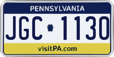 PA license plate JGC1130