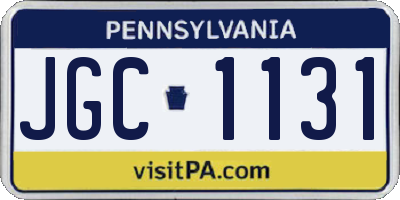 PA license plate JGC1131