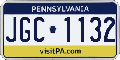 PA license plate JGC1132