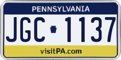 PA license plate JGC1137