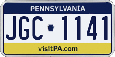 PA license plate JGC1141