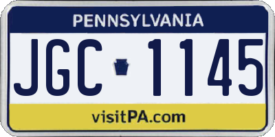 PA license plate JGC1145