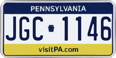 PA license plate JGC1146