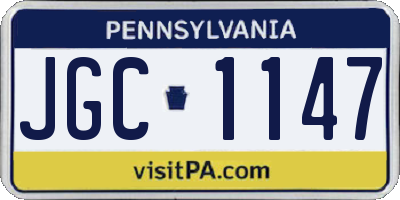 PA license plate JGC1147