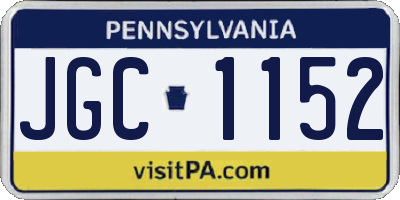 PA license plate JGC1152