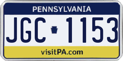 PA license plate JGC1153