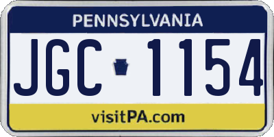 PA license plate JGC1154