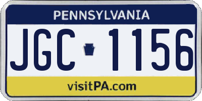PA license plate JGC1156