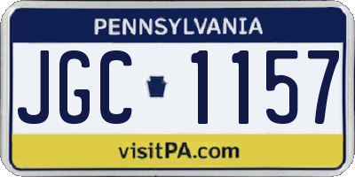 PA license plate JGC1157
