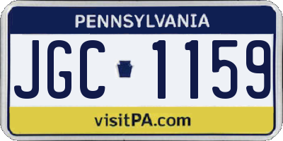 PA license plate JGC1159