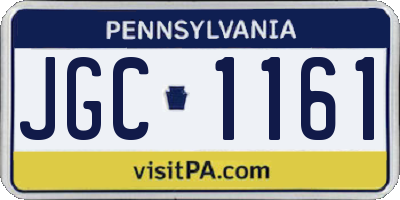 PA license plate JGC1161