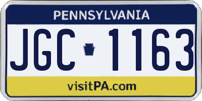 PA license plate JGC1163