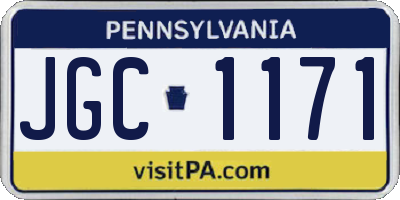 PA license plate JGC1171