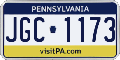 PA license plate JGC1173