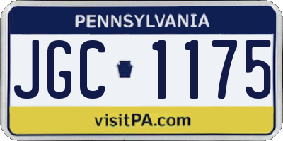 PA license plate JGC1175