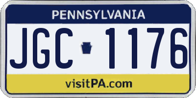 PA license plate JGC1176