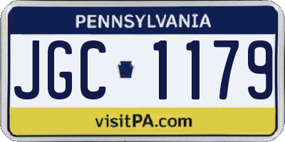 PA license plate JGC1179
