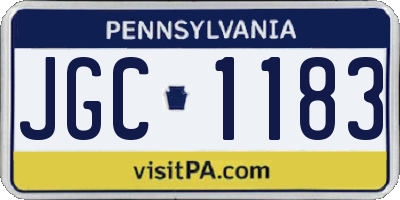 PA license plate JGC1183