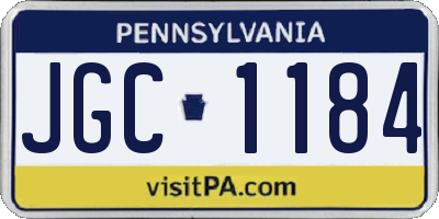 PA license plate JGC1184