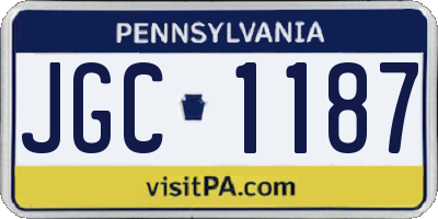 PA license plate JGC1187