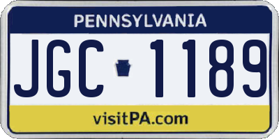 PA license plate JGC1189