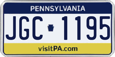 PA license plate JGC1195