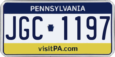 PA license plate JGC1197