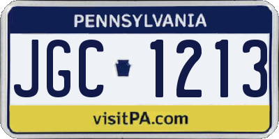 PA license plate JGC1213
