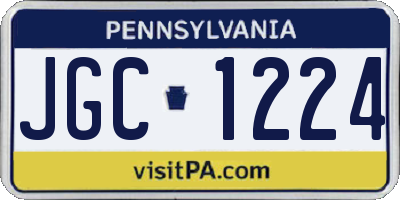 PA license plate JGC1224