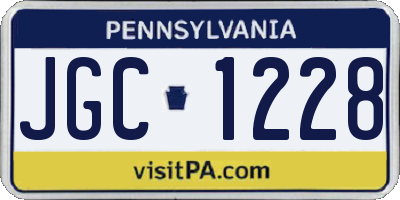 PA license plate JGC1228
