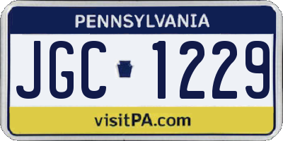 PA license plate JGC1229