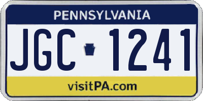 PA license plate JGC1241