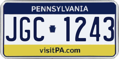 PA license plate JGC1243