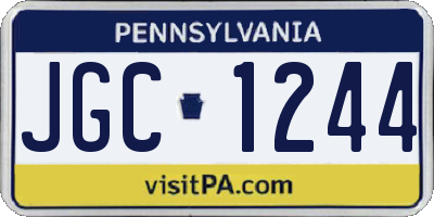 PA license plate JGC1244