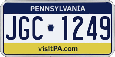 PA license plate JGC1249